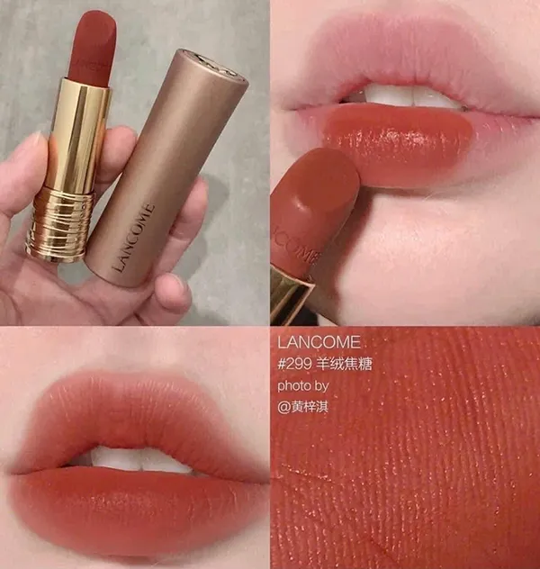 Son Lancôme L'absolu Rouge Intimatte 299 French Cashmere Màu Đỏ Cam Gạch