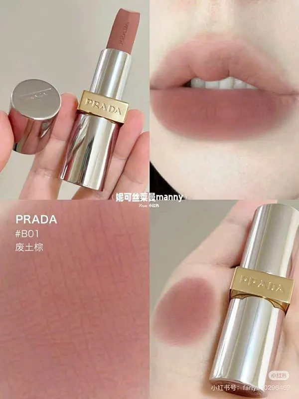 Son Prada Monochrome Hyper Matte B01 Argile Lipstick Màu Nâu Tây