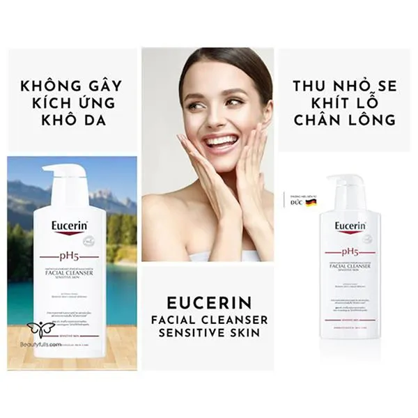 Sữa Rửa Mặt Không Gây Kích Ứng Cho Da Nhạy Cảm Eucerin Ph5 Facial Cleanser 400ml