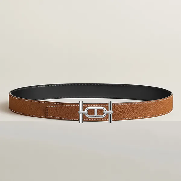 Thắt Lưng Hai Mặt Cho Nam Hermès Ancre Belt Buckle & Reversible Leather Strap 32mm H011667UK05 Màu Nâu Đen Size 90