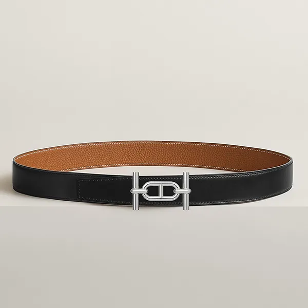 Thắt Lưng Hai Mặt Cho Nam Hermès Ancre Belt Buckle & Reversible Leather Strap 32mm H011667UK05 Màu Nâu Đen Size 90