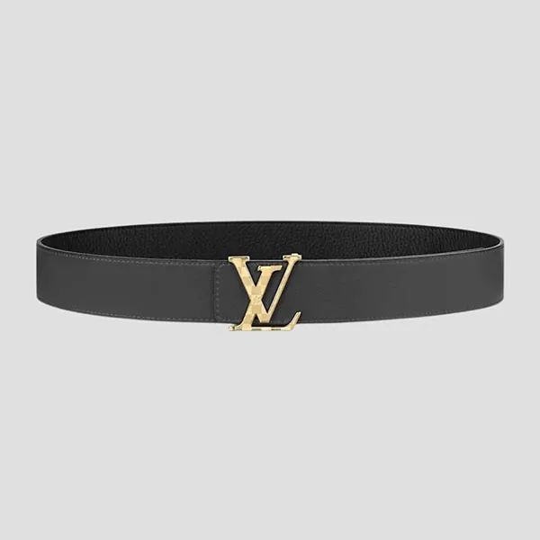 Thắt Lưng Nam Louis Vuitton Damier LV 40mm Reversible With LV Logo Gold M0333 Belt Màu Đen Size 90