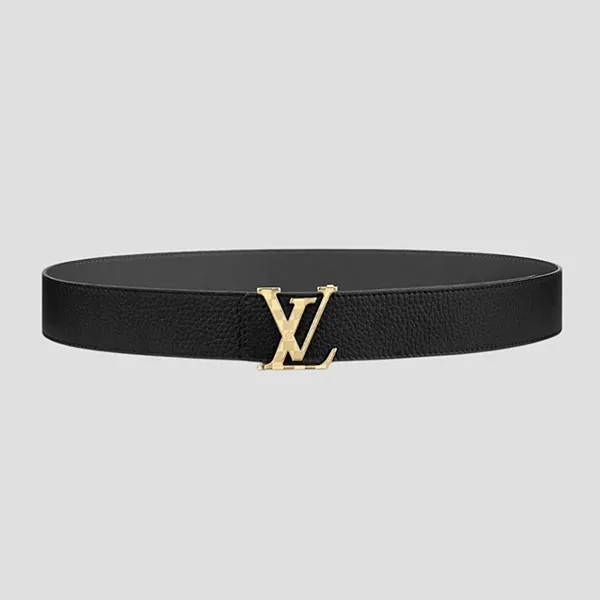 Thắt Lưng Nam Louis Vuitton Damier LV 40mm Reversible With LV Logo Gold M0333 Belt Màu Đen Size 90