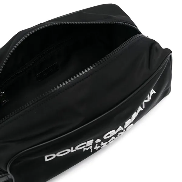 Túi Cầm Tay Dolce & Gabbana D&G Logo-Print Beauty Case Màu Đen