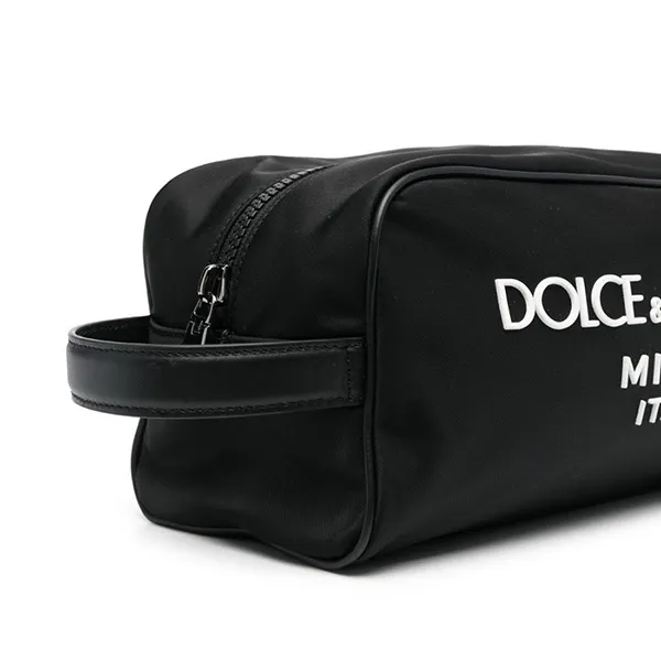 Túi Cầm Tay Dolce & Gabbana D&G Logo-Print Beauty Case Màu Đen