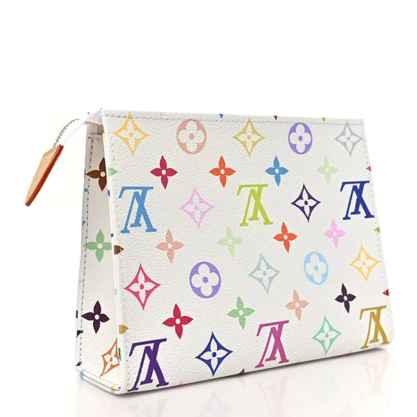 Túi Cầm Tay Louis Vuitton X TM Monogram Multicolor Toiletry Pouch 19 White Màu Trắng