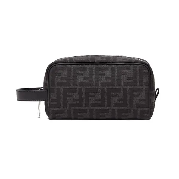 Túi Cầm Tay Nam Fendi Small FF Jacquard Toiletry Case Màu Đen