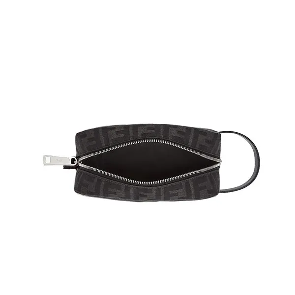 Túi Cầm Tay Nam Fendi Small FF Jacquard Toiletry Case Màu Đen