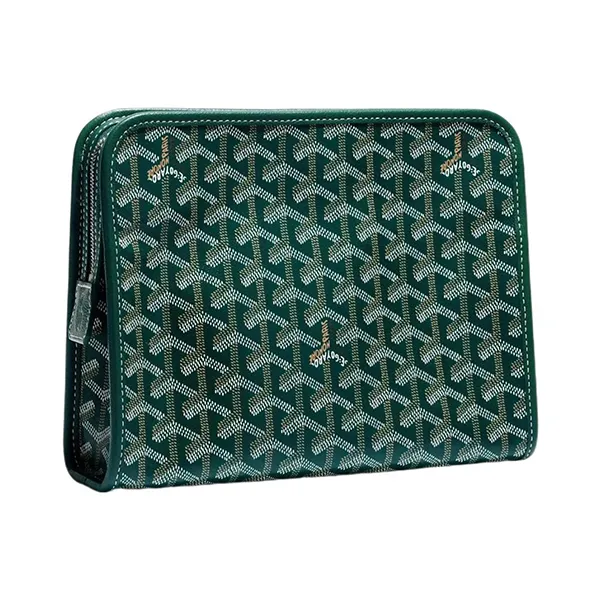Túi Cầm Tay Nam Goyard Jouvence Toiletry Bag MM Green JOUVENMMLTY09CL09P Màu Xanh Lá