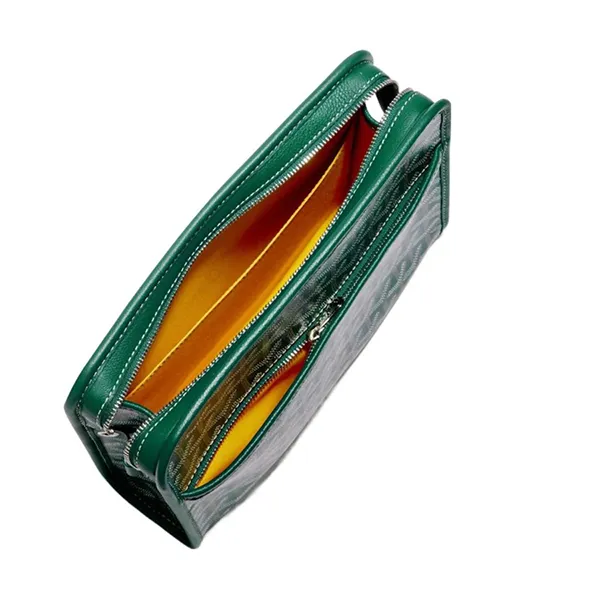 Túi Cầm Tay Nam Goyard Jouvence Toiletry Bag MM Green JOUVENMMLTY09CL09P Màu Xanh Lá