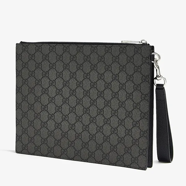 Túi Cầm Tay Nam Gucci Pouch With Strap In Grey GG Canvas ‎768374-FACSM-1249 Màu Xám