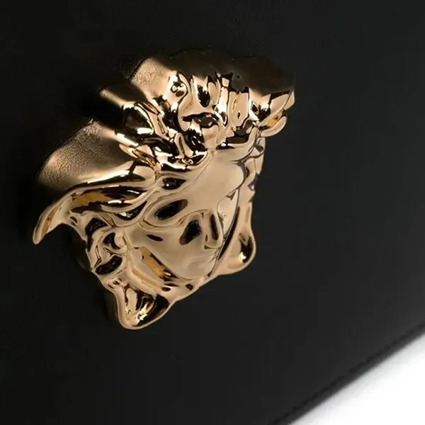 Túi Cầm Tay Nam Versace Clutch Black La Medusa Head Calfskin Leather Hand Bag DP87631 DVT8ME Màu Đen