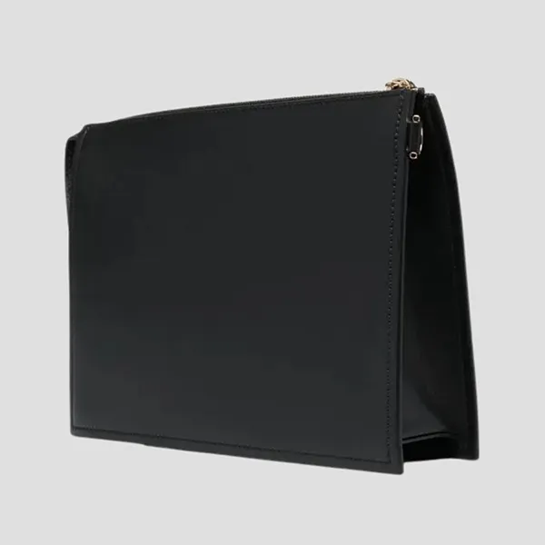 Túi Cầm Tay Nam Versace Clutch Black La Medusa Head Calfskin Leather Hand Bag DP87631 DVT8ME Màu Đen