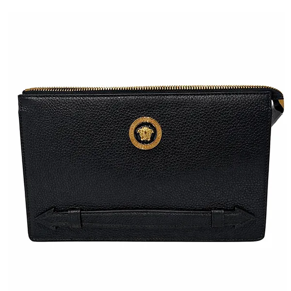 Túi Cầm Tay Nam Versace Medusa Clutch Bag Màu Đen