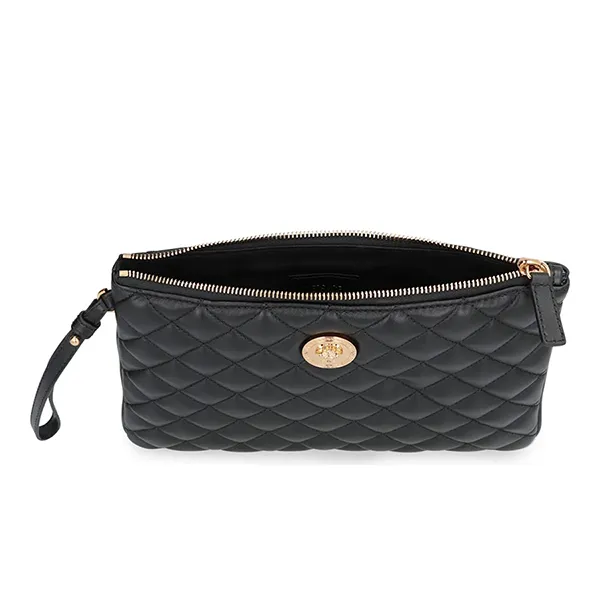 Túi Cầm Tay Versace Leather Flat Pouch Màu Đen