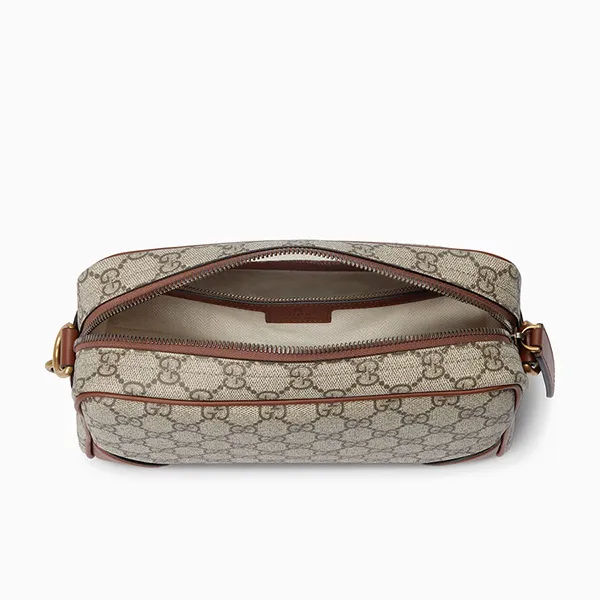 Túi Đeo Chéo Nam Gucci GG Emblem Small Crossbody Bag In Monogram Canvas Màu Beige