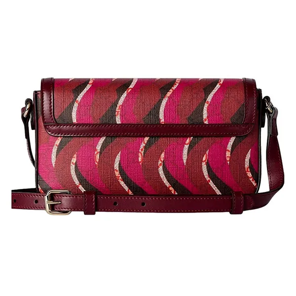 Túi Đeo Chéo Nữ Gucci GG Supreme Print Mini Crossbody Bag Coated Canvas Leather Màu Đỏ