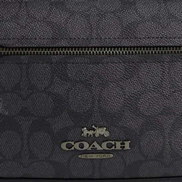 Túi Đeo Chéo Nam Coach Elias Crossbody In Signature Canvas CZ401 Gunmetal/Charcoal/Black Màu Đen/Xám