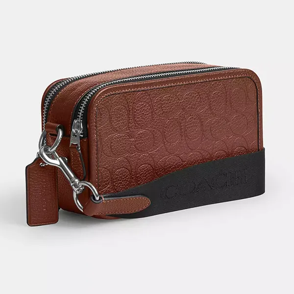 Túi Đeo Chéo Nam Coach Wyatt Crossbody Bag In Signature Leather CDP87 Màu Nâu