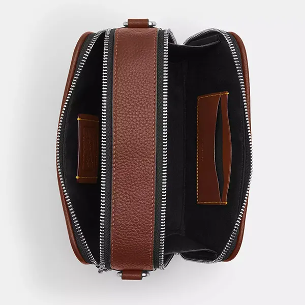 Túi Đeo Chéo Nam Coach Wyatt Crossbody Bag In Signature Leather CDP87 Màu Nâu