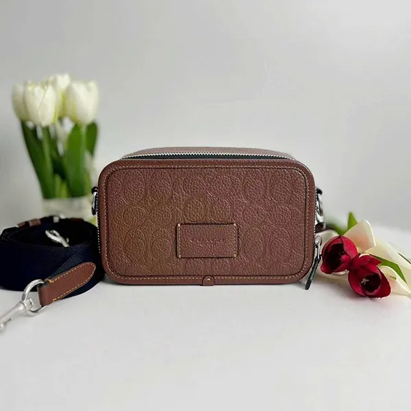 Túi Đeo Chéo Nam Coach Wyatt Crossbody Bag In Signature Leather CDP87 Màu Nâu