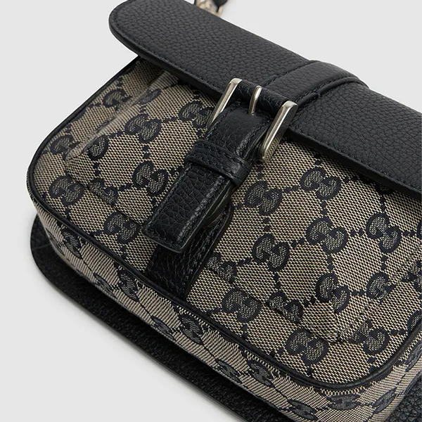 Túi Đeo Chéo Nam Gucci GG Super Mini Crossbody Bag Màu Nâu Đen