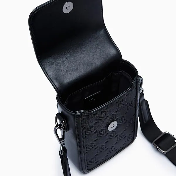 Túi Đeo Chéo Nam Lyn Zoll Infinite Vertical Crossbody Bag - Black L26CWWA049 Màu Đen