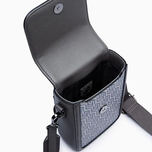 Túi Đeo Chéo Nam Lyn Zoll Infinite Vertical Crossbody Bag - Printed Grey L26CWWA049 Màu Xám