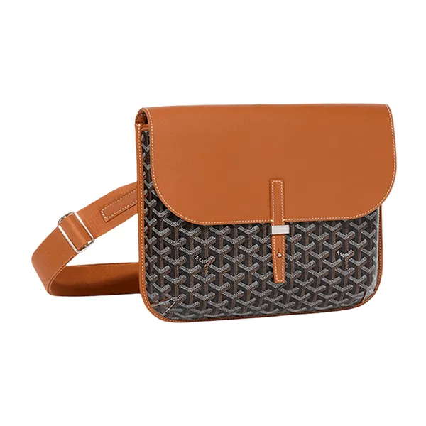 Túi Đeo Chéo Nữ Goyard Coursier Messenger Bag Black & Tan Màu Nâu Đen