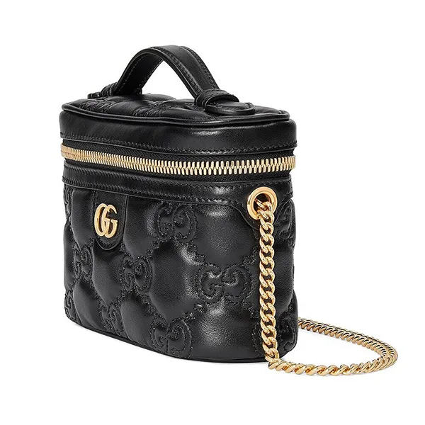 Túi Đeo Chéo Nữ Gucci GG Matelassé Top Handle Mini Bag 723770 UM8IG 1000 Màu Đen