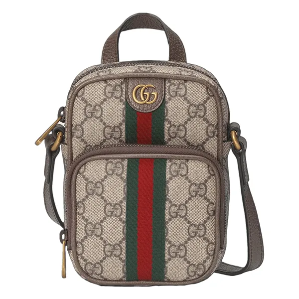 Túi Đeo Chéo Nữ Gucci Ophidia Mini Bag Monogram 671682-96IWT-8745 Màu Xám