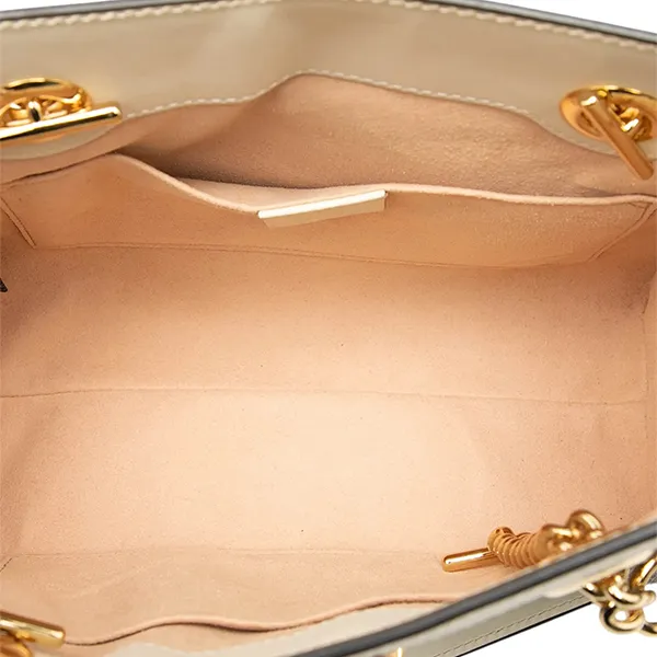 Túi Đeo Chéo Nữ Gucci Pre Owned Padlock Small Tote Bag With GG Supreme Pattern Màu Trắng Xám Size 25