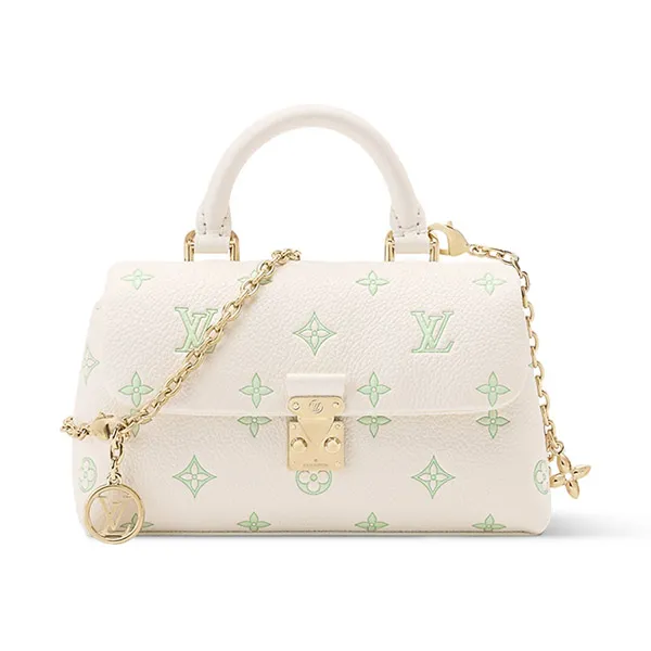 Túi Đeo Chéo Nữ Louis Vuitton LV Nano Madeleine M27698 Màu Xanh Trắng