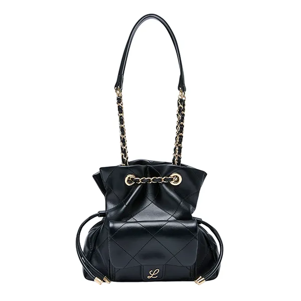 Túi Đeo Chéo Nữ Lyn Destiny II Drawstring Bucket Bag Black L26CBWA003 Màu Đen