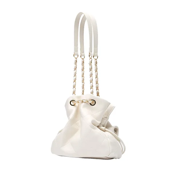 Túi Đeo Chéo Nữ Lyn Destiny II Drawstring Bucket Bag Ivory L26CBWA003 Màu Kem