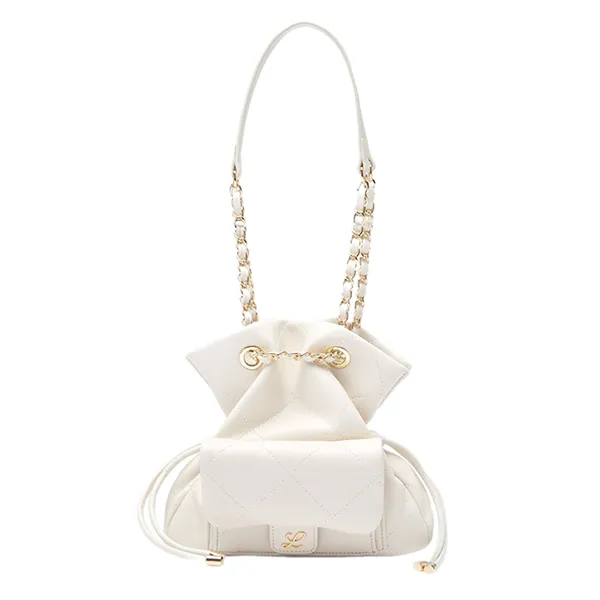 Túi Đeo Chéo Nữ Lyn Destiny II Drawstring Bucket Bag Ivory L26CBWA003 Màu Kem