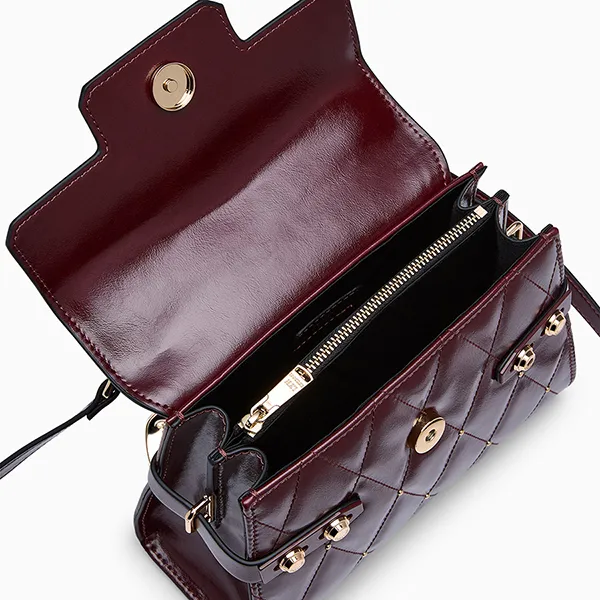 Túi Đeo Chéo Nữ Lyn Hera Fineness Flap S Crossbody Bag - Dark Red L26SBWC003 Màu Đỏ