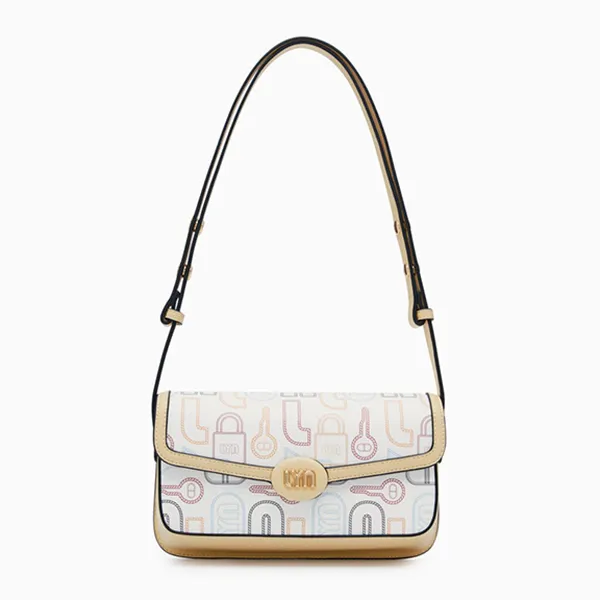 Túi Đeo Chéo Nữ Lyn Jenson Crossbody Bag White Variation 2 L26CBWA144 Màu Trắng Vàng
