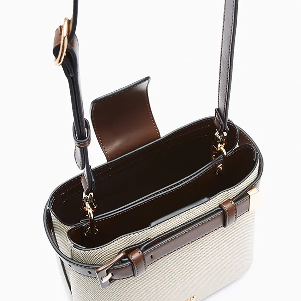 Túi Đeo Chéo Nữ Lyn Marshall L Bucket Bag Brown L26CBWA132 Màu Nâu - Trắng