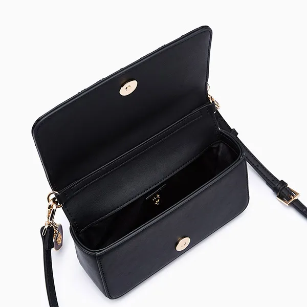 Túi Đeo Chéo Nữ Lyn Moon Cheryl Infinite Wallet On Chain - Black L26CWWA031 Màu Đen