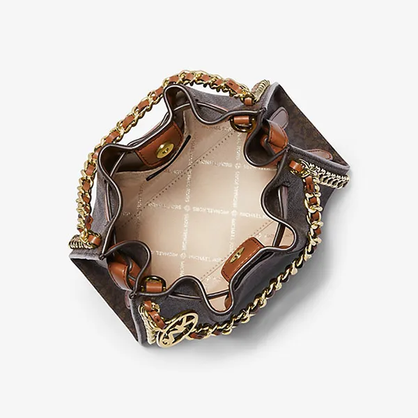 Túi Đeo Chéo Nữ Michael Kors MK Mina Small Signature Logo Chain Crossbody Bag 35H3G4MC1B Màu Nâu