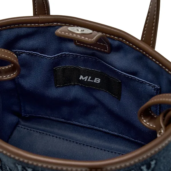 Túi Đeo Chéo Nữ MLB Classic Monogram Denim Embo Mini Cross Bag NY Yankees 3ACRDM16N-50INS Màu Xanh Đậm