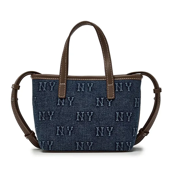 Túi Đeo Chéo Nữ MLB Classic Monogram Denim Embo Mini Cross Bag NY Yankees 3ACRDM16N-50INS Màu Xanh Đậm