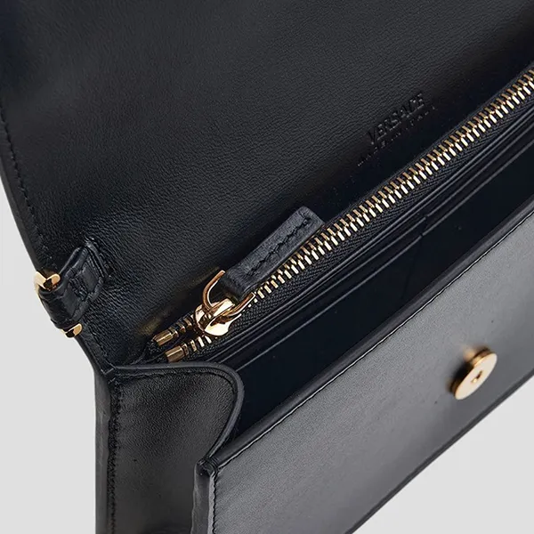 Túi Đeo Chéo Nữ Versace Greca Goddess Leather Mini Bag 'Black/Gold' 1007220 1A05134 Màu Đen