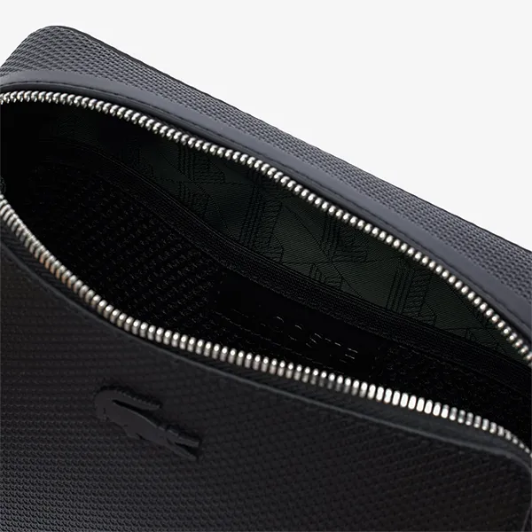 Túi Đeo Chéo Unisex Lacoste Chantaco Small Size Leather Crossbody Bag NU4393 - 000 Màu Đen