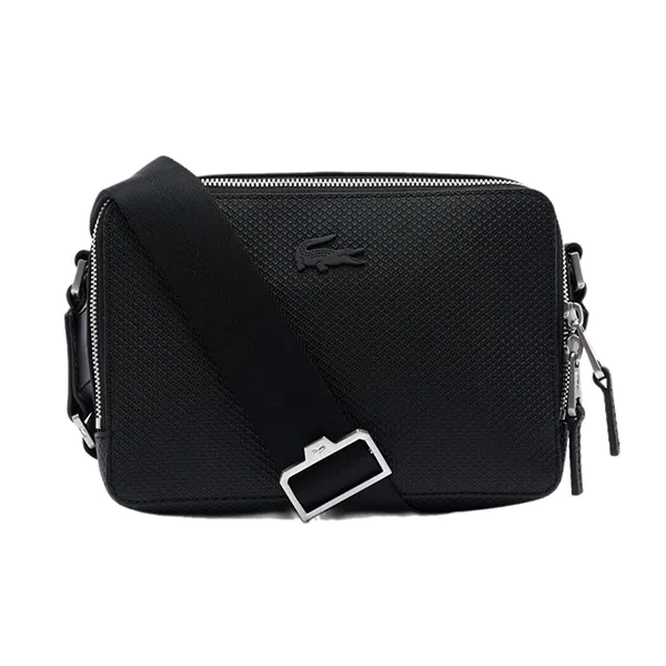Túi Đeo Chéo Unisex Lacoste Chantaco Small Size Leather Crossbody Bag NU4393 - 000 Màu Đen