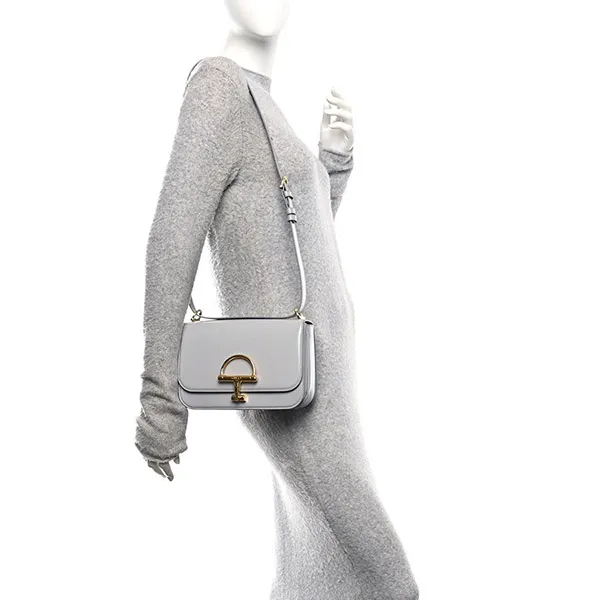Túi Đeo Vai Nữ Gucci Calfskin Siena Grey Shoulder Bag Màu Xám