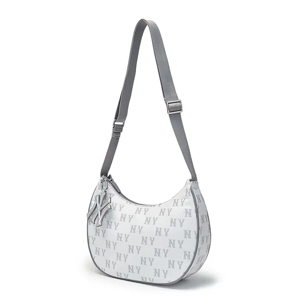 Túi Đeo Vai Nữ MLB Classic Monogram Sportive Hobo Bag New York Yankees 3ABQMA16N-50CRS Màu Cream