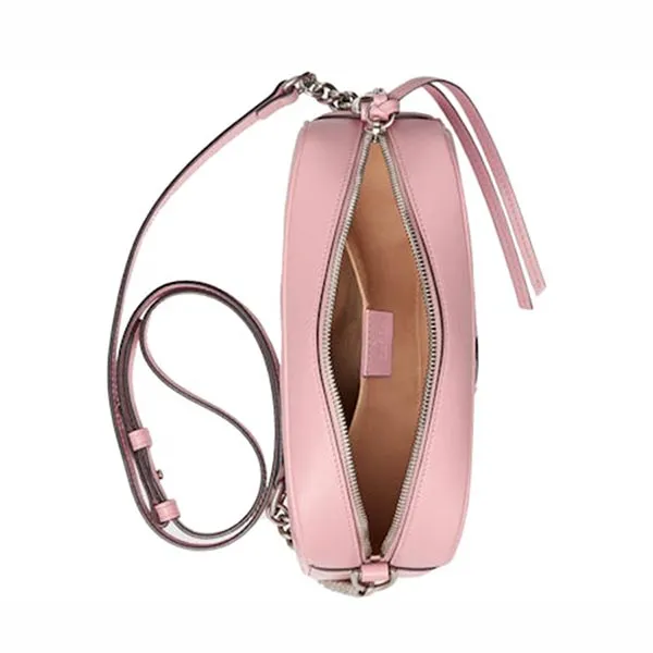 Túi Đeo Vai Nữ Gucci Marmont Zip Around Shoulder Bag GG Small Pastel Pink 447632 DTD1Y 5815 Màu Hồng