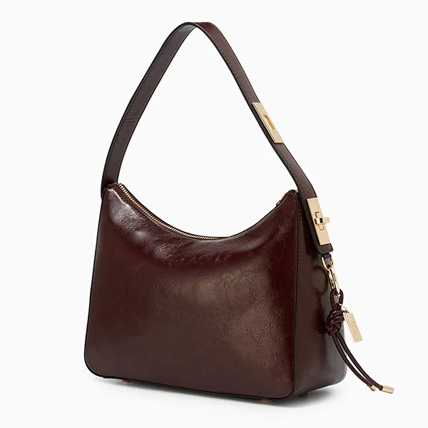 Túi Đeo Vai Nữ Lyn Cora M Shoulder Bag L25FBWB036 Dark Red Màu Đỏ Nâu